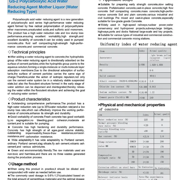 Polycarboxylate Superplasticizer