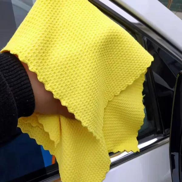 Waffle Weave Microfiber Cleaning Cloths for Cars, Streak-Free Glass Towel and Car Interior Cleaner Cloth
