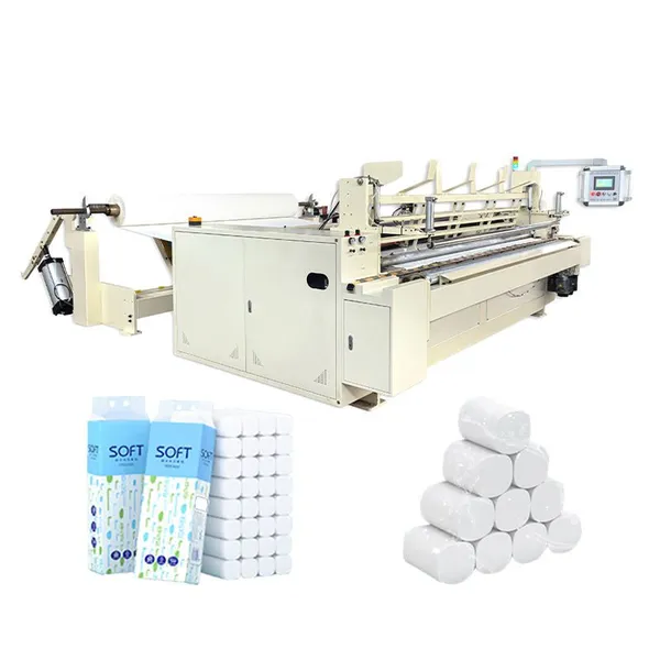 Komplette vollautomatische Toilettenpapierherstellungsmaschine Modell 2200 Toilettenpapierschneider Bandsägenmaschine
