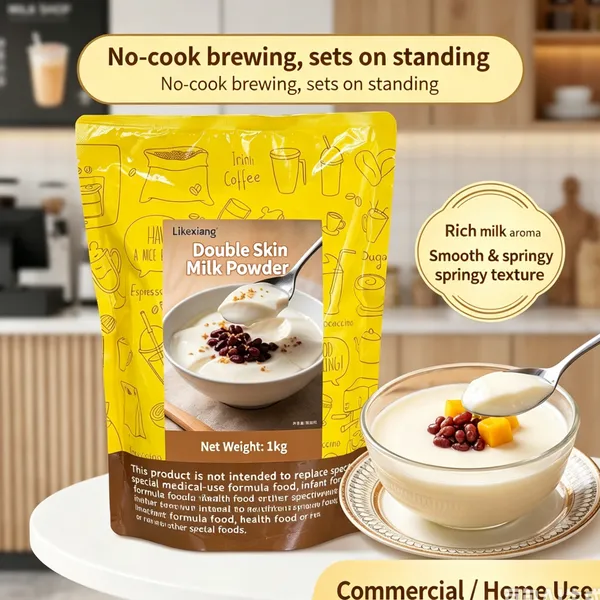 Factory Supply No‑Cook Double‑Skin Milk Premix Powder, Quick‑Make Milk Pudding Powder for Milk Tea Store