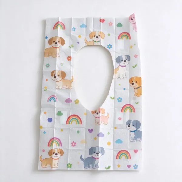 200-Pack Printed Disposable Toilet Seat Covers 20 Gsm Paper Biodegradable for Standard Seats photo-3