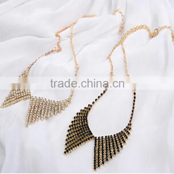 2015 Hot Selling Heavy Necklace Fashionable Gold Shield Necklace Elegant With Drill Bow Fake Collar Necklace photo-3