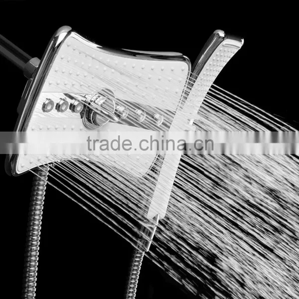 Rainfall Massage Jets Dual Function Overhead Shower Head Handheld Wand Combo Set photo-3