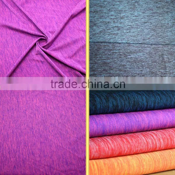 Weft Knitted Poly Nylon Spandex Composite Yarn Dye Look Fabric photo-5