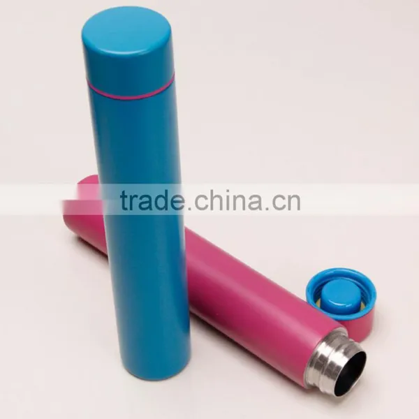 Straight Body Long Pattern Winter Vacuum Cup Stainless Steel Water Bottle