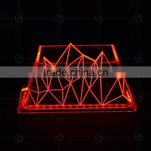 Fashion High End Custom Acrylic Bar Table,with Colorful Light for Different Colors photo-3
