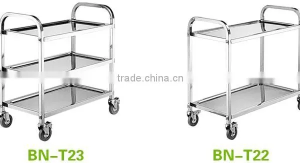 Stainless Steel 2 Tier Collecting Trolley/Catering Trolley With Deep Shelves BN-T25 photo-3