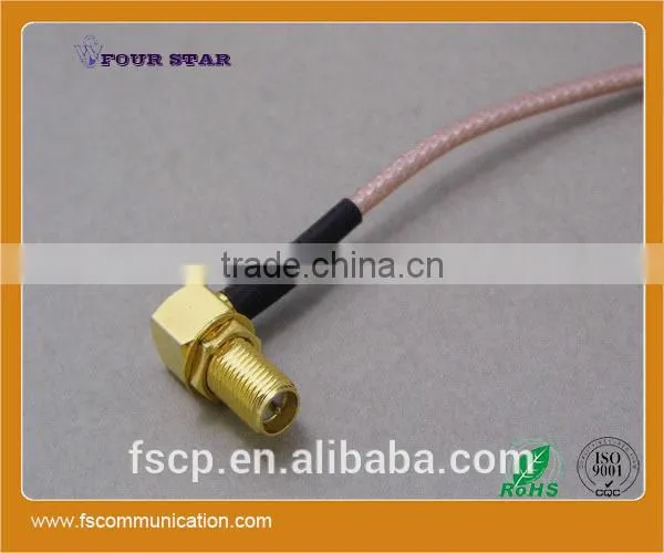 RG316 Cable Assembly With SMA RP-Female Bulkhead Right Angle to SMA RP-Male Connector photo-2