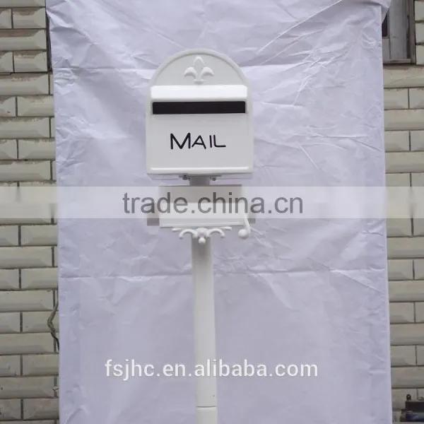Foshan JHC-1022B Post Mounted Aluminum Mailbox/Decorative Letterbox/Outdoor Standing Postbox For Garden With Newspaper Holder photo-6