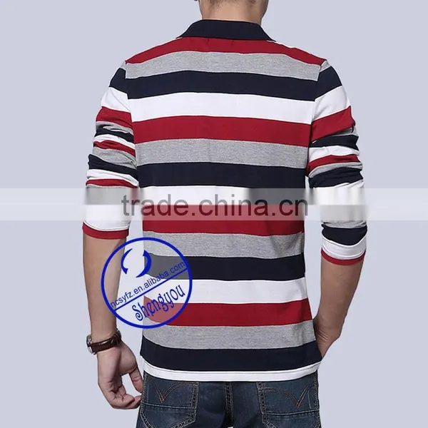 Custom Cotton Spandex Yarn Dyed Mens Polo t Shirt photo-6