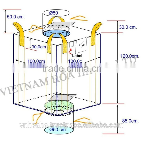 1000kg Container Bag, Jumbo Bag, Ton Bag, Super Bag, 1 Ton FIBC Bulk Bag, Super Bag Vietnam, Container Sacks photo-6