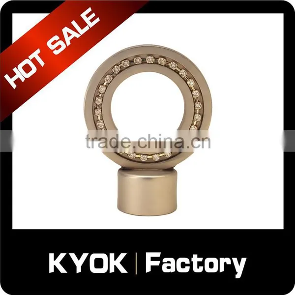 KYOK Modern Swivel Curtain Rod Finials, Drapery Rod Finial, Chrome Plated Curtain Rod Finial photo-4