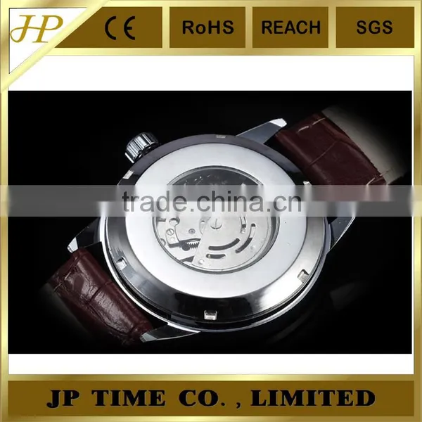Imperial Big Roman Number Date Analog Leather Mechanical Watch for Old People photo-4