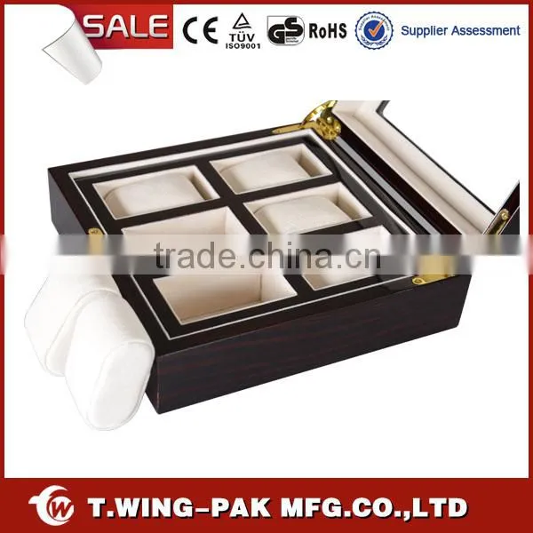Wholesale Velvet Wooden Watch Box&case, China Made, for 6 Watches, Luxury Look, Window photo-5