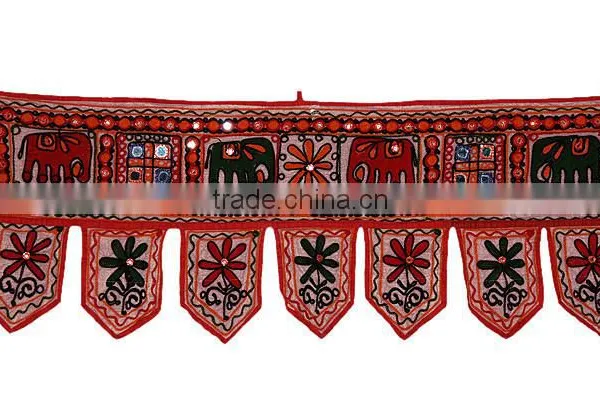 INDIAN COTTON DOOR WINDOW TOPPERS VALANCE TORAN WALL HANGING ETHNIC TAPESTRY ART