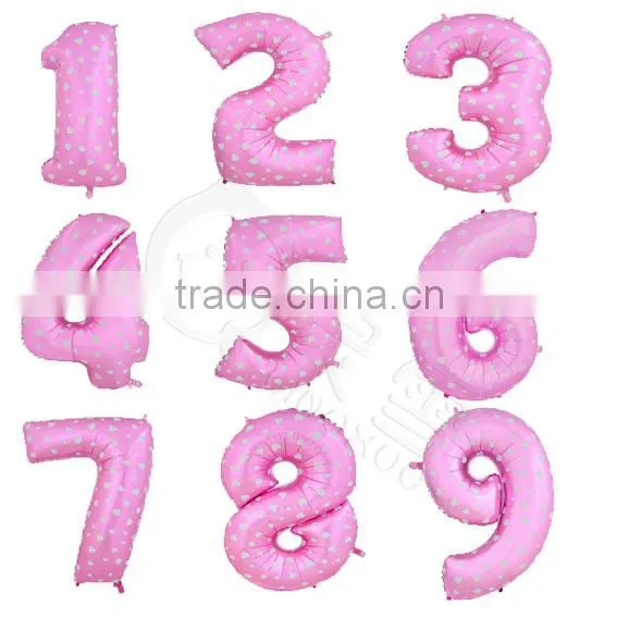 Blue Pink Self Inflatable Number Balloon Foil 40" Helium photo-3