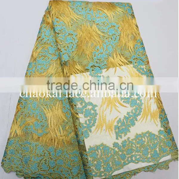 2015New Design Italian Lace Fabric Fench Net Lace photo-3