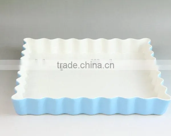 Bakeware Colorful Glazed Corrugated Ceramic Square Plate photo-3