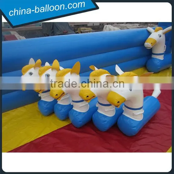 Derby Inflatable Horse Race, Horse Track Blue and White Hot Sale photo-2