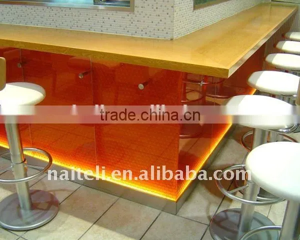 Translucent Backlit Onyx Counter Beauty Salon Curved Reception Desk photo-6
