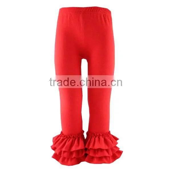 2016 Fall Boutique Girl Ruffled Pants Red Christmas Pants Wholesale Kids Ruffle Legging Baby Girl Ruffle Pants photo-3
