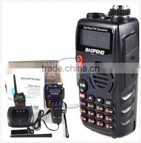 New Black VHF + UHF 136-174MHz/400-520MHz 5W 128CH VOX Dual Band BaoFeng Two Way Radio A52 photo-3