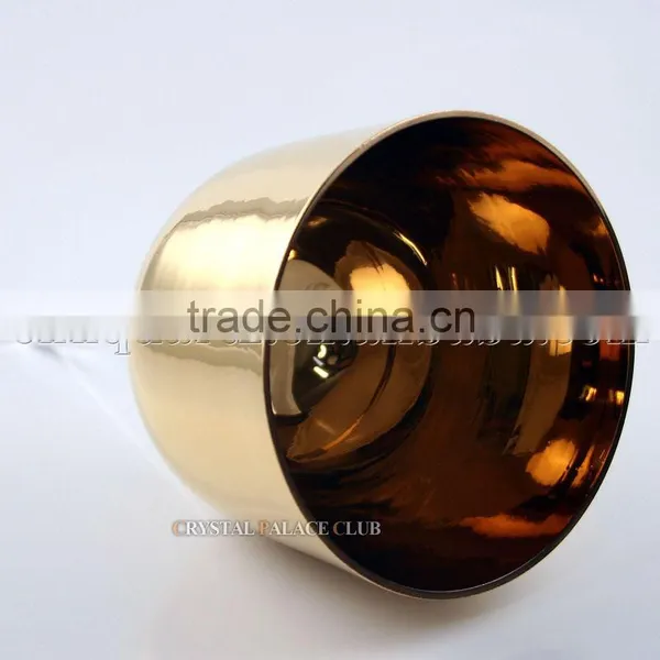 24k Gold Quartz Crystal Singing Bowl With Handle and Design photo-6