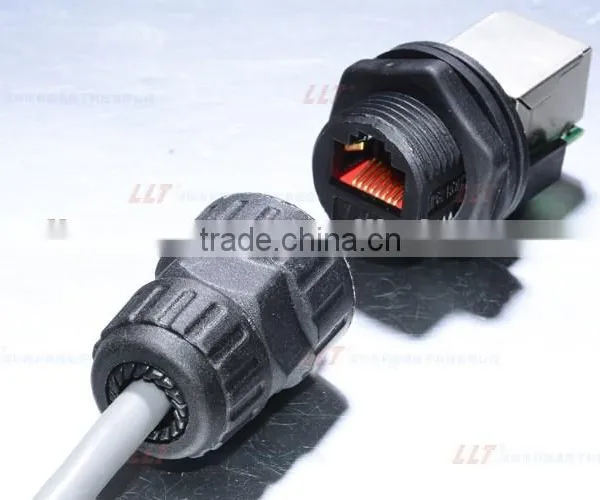 LLT High Quality IP67 RJ45 Connector Waterproof Cat 5e Cable Connector photo-2