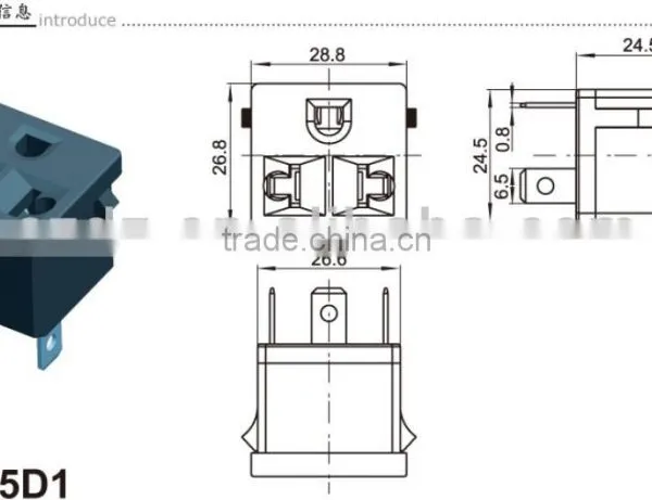 Male Vertical Power Socket,DC Adapter Plug,Male DC Power Connector photo-3