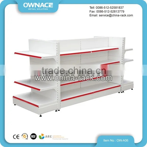 Supermarket Multi Layers Metal Double Sided Gondola Display Shelf With Different Colors photo-4