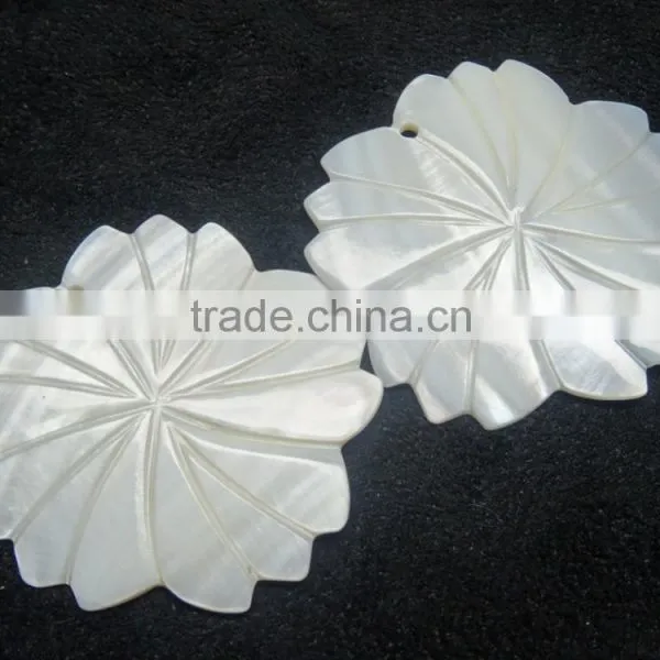 Best Quality New Arrival Mother of Pearl Flower Cut Stone With Beautiful Carving for Pendant and Earring photo-2