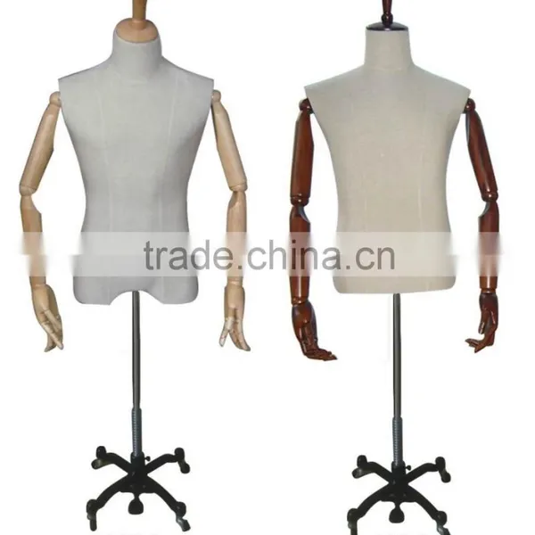 Male Dress Form Mannequin With Wooden Arms and Base photo-5