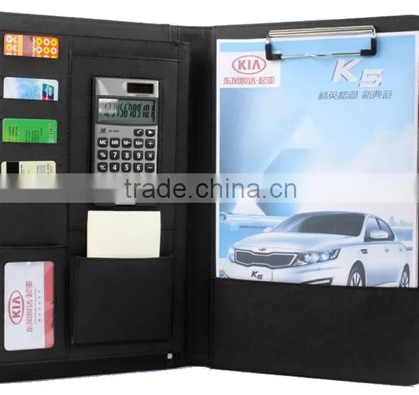 A4 Zipper Portfolio PU Leather File Folders Mutifuction Organizer photo-3