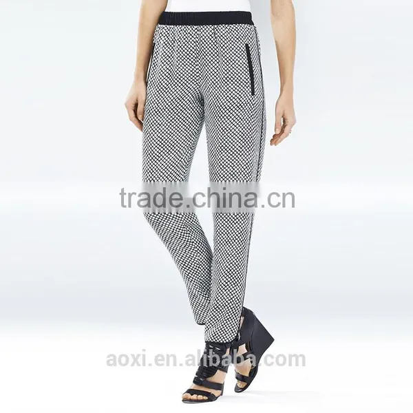 Oem Clothes Supplier New Latest Design Office Wear Women Fashion Plaid Pants photo-2