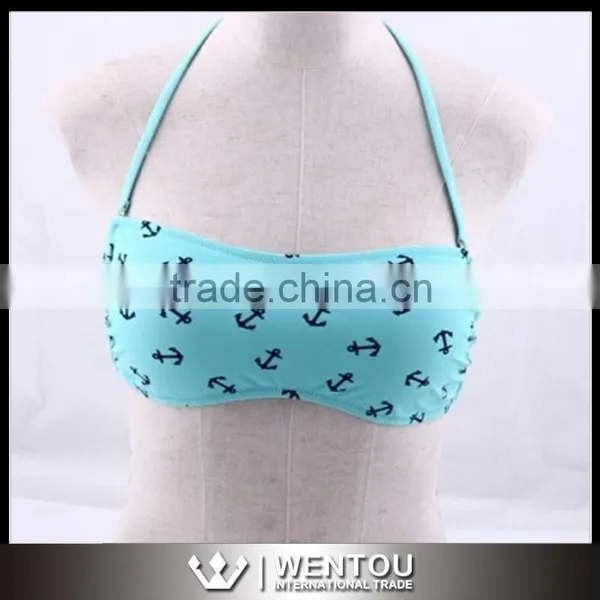 Wholesale Sexy Anchor Print Bandeau Swimming Tops photo-2