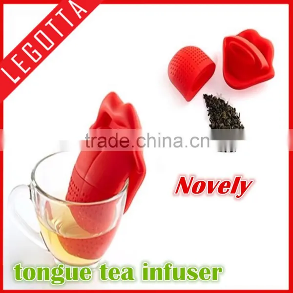 FDA LFGB Approved Silicone Promotional Novelty Funny Tongue Tea Infuser photo-2