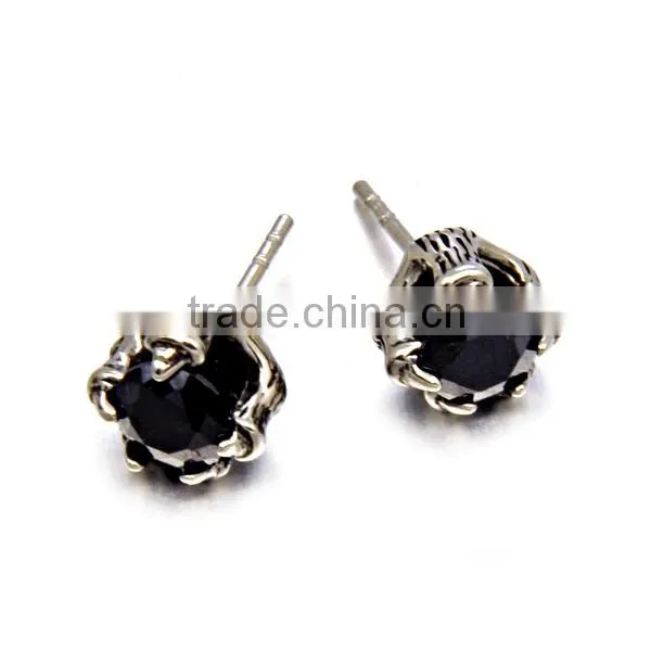 2016 New Design Stainless Steel Earring for Men Plaw With Black Stone Earring photo-2