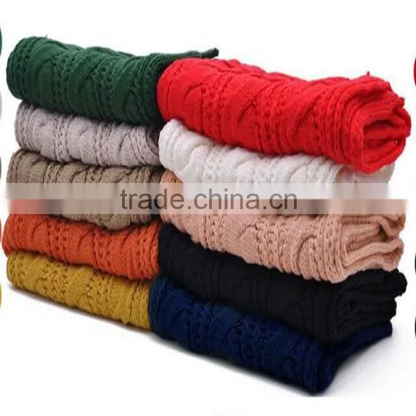 Hot Sale Large Women Knitting Infinity Scarf Winter Thicker Muffler Scarves Brand Solid Color Women's Scarf photo-2