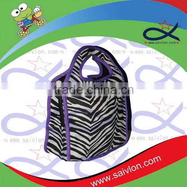 Custom Pattern Printed Flowers Neoprene Lunch Tote Bag photo-5