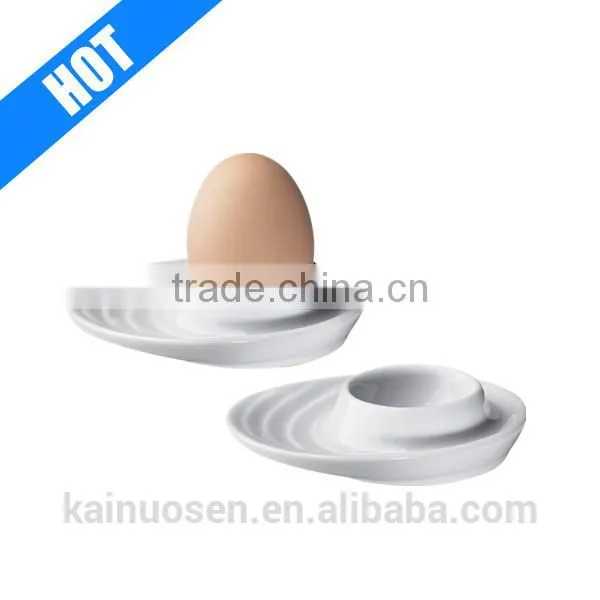 Promotional Gift Egg Cup With Oval Base White Porcelain