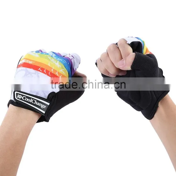 Cool Change Shock-absorbing Foam Pad Half Finger Breathable Sports Golves For Cycling Climbing Camping 2 Colors photo-4