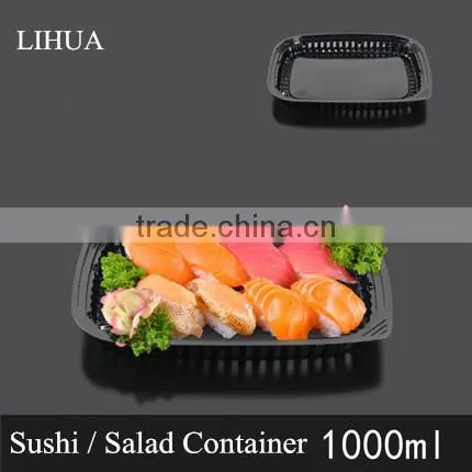 PS Black Base BOPS Clear Lid Plastic Take Out Food Container Box for Sushi,Salad,Fruit,Vegetable,Dessert,Cold Dish Packaging photo-6