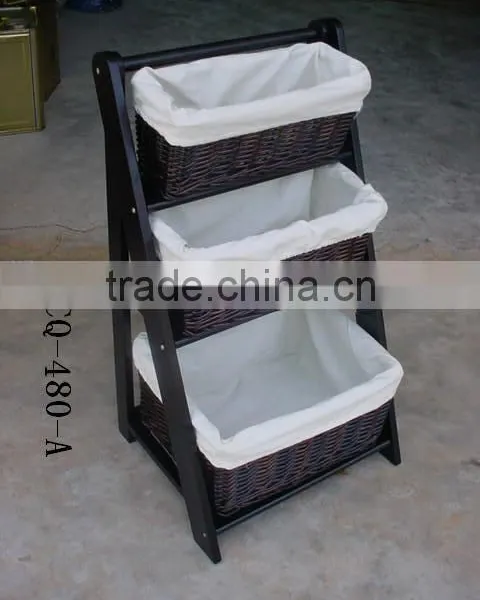 Hotsale Natural Willow Magazine Storage Drawers Cabinet Baskets photo-2