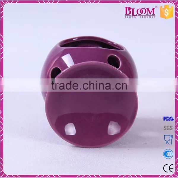 Simple Desgin Purple Ceramic Round Wax Burner photo-4