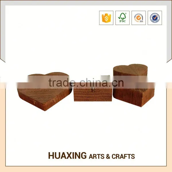 Different Size Empty Heart Shape Organizing Wooden Box for Gift photo-3