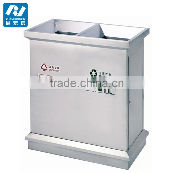 Shopping Mall Stainless Steel Waste Rubbish Bin photo-3