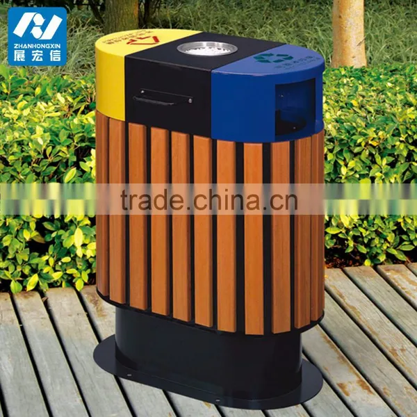 Wholesale Outdoor Wooden Garbage Trash Bin From China photo-5