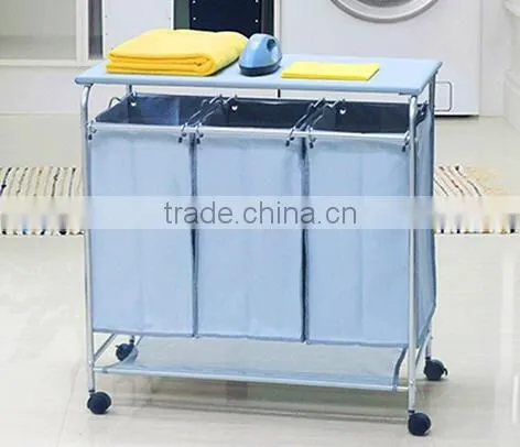 Wheeled Style and Hotel Usage Laundry Trolley Laundry Hamper With Ironing Board