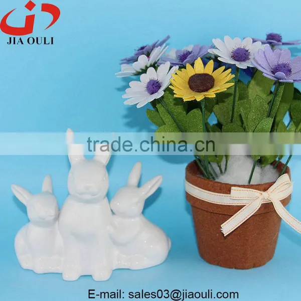 BSCI Audit Factory New EASTER Decorations White Ceramic Rabbit, Grey Easter Bunny photo-5
