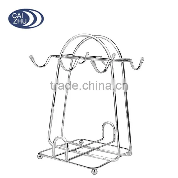 Metal Wire Rack for Organizing 6 Saucers & 6 Cups & 6 Spoons Espresso Set Rack Tea Set Display Stand photo-4